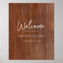 Eenvoudig modern Rustic Wood Kijk Weddenschap Welk Poster