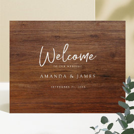 Eenvoudig modern Rustic Wood Kijk Weddenschap Welk Poster
