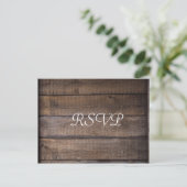 Eenvoudig Modern Rustiek Bruiloft RSVP Briefkaart (Staand voorkant)
