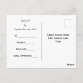 Eenvoudig Modern Rustiek Bruiloft RSVP Briefkaart (Achterkant)