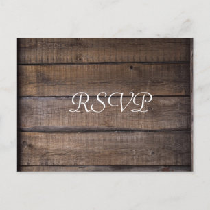 Eenvoudig Modern Rustiek Bruiloft RSVP Briefkaart