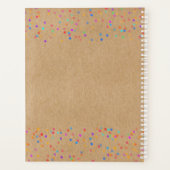 Eenvoudig Modern Rustiek Kraft Regenboog Confetti Planner (Achterkant)