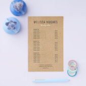 Eenvoudig Modern Rustiek Kraft Salon Service Menu (Enkel)