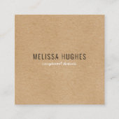 Eenvoudig Modern Rustiek Kraft Vierkante Visitekaartje (Voorkant)