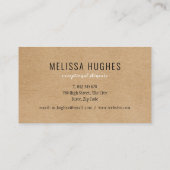 Eenvoudig Modern Rustiek Kraft Visitekaartje (Achterkant)