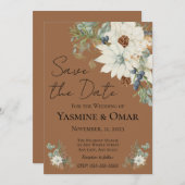 Eenvoudig Modern Rustiek Wit bloemenhuwelijk Kaart (Voorkant / Achterkant)