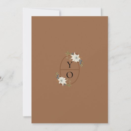 Eenvoudig Modern Rustiek Wit bloemenhuwelijk Kaart (Achterkant)