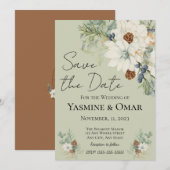 Eenvoudig Modern Rustiek Wit bloemenhuwelijk Kaart (Voorkant / Achterkant)