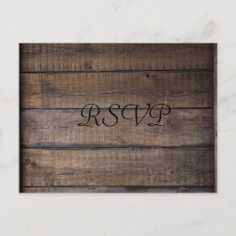 Eenvoudig Modern Rustiek Zwart & Bruin Bruiloft RS Briefkaart