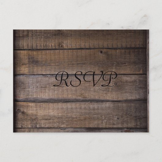 Eenvoudig Modern Rustiek Zwart & Bruin Bruiloft RS Briefkaart (Voorkant)