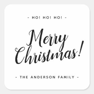 Eenvoudig Modern Rustisch Schrift Kerstmis Vierkante Sticker