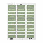 Eenvoudig modern Sage Green Return-adres Etiket (Full Sheet)