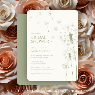 Eenvoudig Modern Sage Groen Paardebloem Vrijgezell Kaart