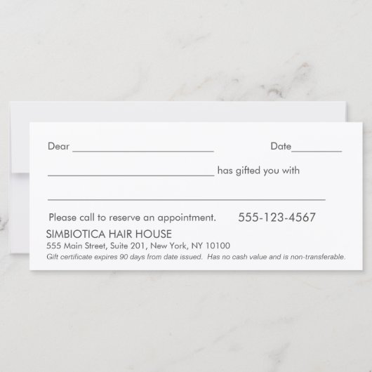 Eenvoudig modern Salon Spa Lavender Gift Certifica (Achterkant)