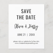 Eenvoudig Modern Save The Date Flyer | Zwart Wit (Voorkant)