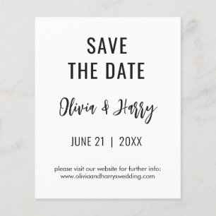 Eenvoudig Modern Save The Date Flyer   Zwart Wit