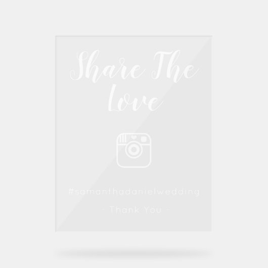 Eenvoudig Modern Schattige Social Media Sharing Si Acryl Bord (Voorkant)