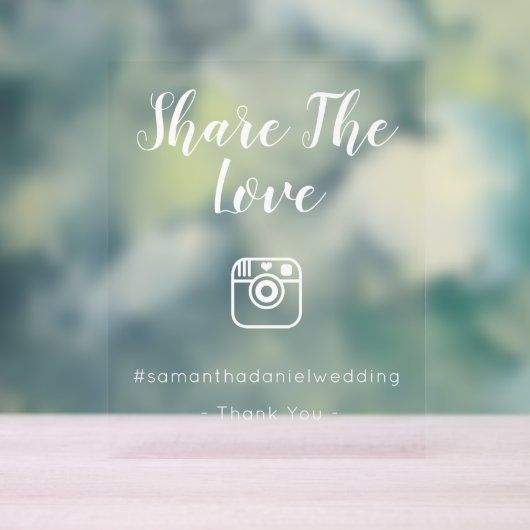 Eenvoudig Modern Schattige Social Media Sharing Si Acryl Bord (Neutraal)