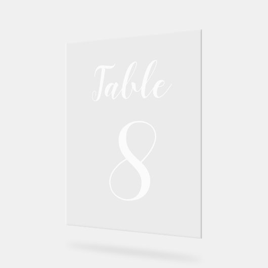 Eenvoudig modern Schattige tabelnummer Acryl Bord (Hoek)