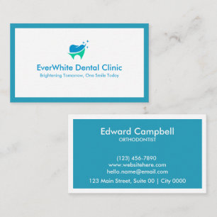 Eenvoudig Modern Schoon Wit Vet Aqua Dental Bright Visitekaartje