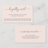 Eenvoudig modern schoonheidssalon Blush Pink Elega Klantenkaartje (Voorkant / Achterkant)