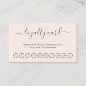 Eenvoudig modern schoonheidssalon Blush Pink Elega Klantenkaartje (Voorkant)