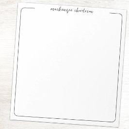 Eenvoudig modern schrift gepersonaliseerde naam no notitieblok