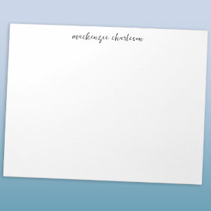Eenvoudig modern schrift gepersonaliseerde naam notitieblok