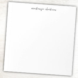 Eenvoudig modern schrifttype gepersonaliseerde naa notitieblok
