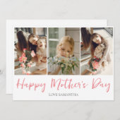 Eenvoudig Modern Script 3 Foto | Gelukkige Moederd (Voorkant / Achterkant)