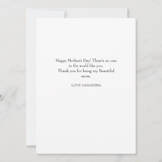 Eenvoudig Modern Script 7 Foto | Gelukkige Moederd (Achterkant)