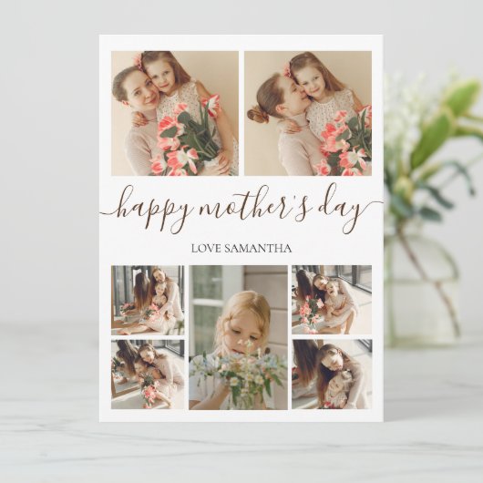 Eenvoudig Modern Script 7 Foto | Gelukkige Moederd (Staand voorkant)