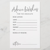 Eenvoudig Modern Script Afstuderen advies & wensen (Voorkant)