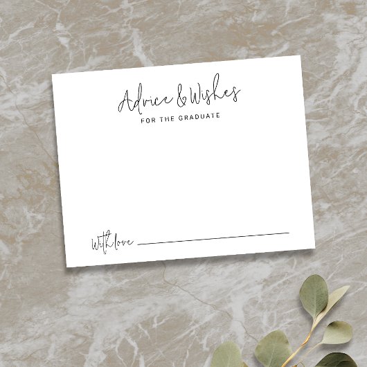 Eenvoudig Modern Script Afstuderen advies & wensen Notitiekaartje