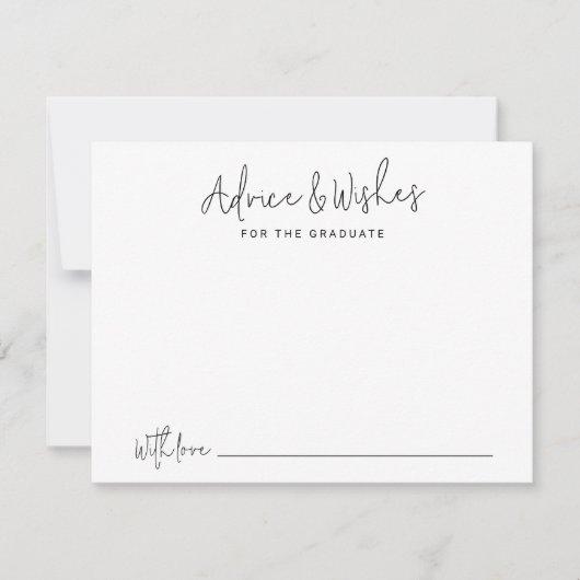 Eenvoudig Modern Script Afstuderen advies & wensen Notitiekaartje (Voorkant)