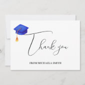 Eenvoudig modern Script-Afstuderen Bedankkaart (Voorkant)