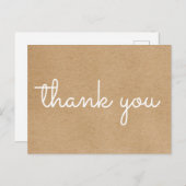 Eenvoudig modern script bedankt Rustic Kraft Briefkaart (Voorkant / Achterkant)