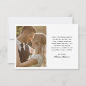 Eenvoudig modern script Bedankt voor je bruiloft f (Achterkant)