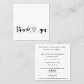 Eenvoudig modern script Bedankt voor uw bestelling Vierkante Visitekaartje (Voorkant / Achterkant)
