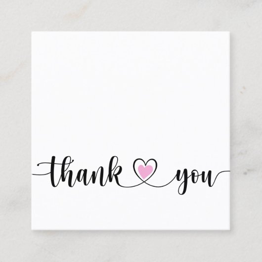 Eenvoudig modern script Bedankt voor uw bestelling Vierkante Visitekaartje (Voorkant)
