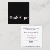 Eenvoudig modern script Bedankt voor uw bestelling Vierkante Visitekaartje (Voorkant / Achterkant)