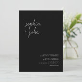 Eenvoudig modern Script Black Weddenschap in één Kaart (Staand voorkant)