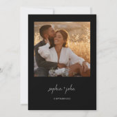 Eenvoudig modern Script Black Weddenschap in één Kaart (Achterkant)