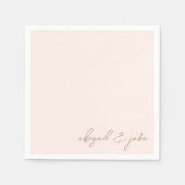 Eenvoudig Modern Script Blush bruiloft servetten (Voorkant)