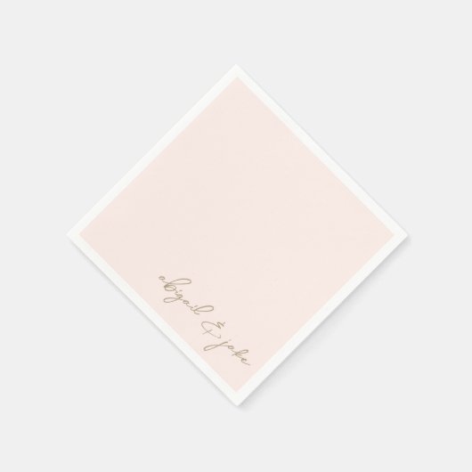 Eenvoudig Modern Script Blush bruiloft servetten (Hoek)