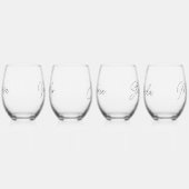 Eenvoudig Modern Script Bruidsmeisjes Gift Geperso Wijnglas Zonder Voet (Links)