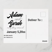 Eenvoudig Modern Script Bruiloft Bewaar onze Datum Folie Feestdagen Briefkaart (Achterkant)