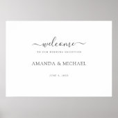 Eenvoudig modern script bruiloft ontvangen Welkom Poster (Voorkant)