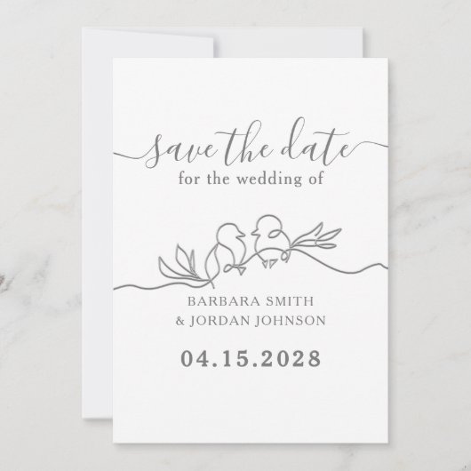 Eenvoudig modern script bruiloft save the date (Voorkant)