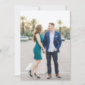 Eenvoudig modern script bruiloft save the date (Achterkant)